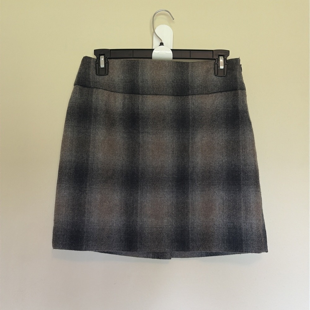 The Limited‎ Gray Plaid Wool Blend Lined Academia Mini Skirt Womens 0 NEW NWT